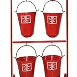 CHANDOK FLAMEGAURD Fire Bucket Stand & Canopy Red ISI Indian with Having Hanging Capacity for 4 Buckets (Bucket Not Included)-picture-16