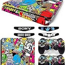 Khushi Decor Bomb Theme 3M Skin Sticker Cover for PS4 Slim and 2 Controllers for Video Game-18