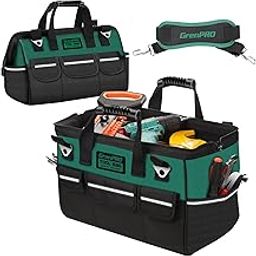 GRENPRO 16" Tool Bag,Large Heavy Duty Wide Mouth Tool Bag Organizer with Adjustable Shoulder Strap,Professional Electricians Construction Worker Tool Bag Organizer-14