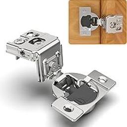 Chibery 50 Pack 1-3/8" Overlay 4D Soft Close Concealed Hinges for Face Frame Door, Adjustable Closing Speed, Self Close Satin Nickel, 105° Open Angle Concealed Stainless Steel Hinges for Cabinet-70