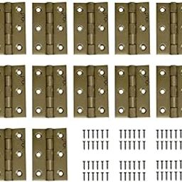 Hyderon Premium Concealed Door Butt Hinges 3 inch x 12 Gauge/2.5 mm Thickness, Slow Motion Butt Hinge (Stainless Steel)(Colour: Antique Brass) (Pack of 12 Pcs.)-image-21