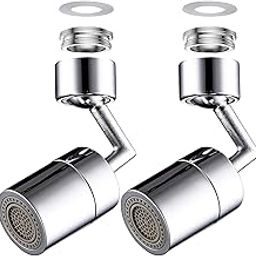 2PCS 720-Degree Swivel Faucet Aerator, Bathroom Sink Spray Aerator Anti-Splash Rotate Faucet and Water Saving Faucet Sprayer Head Attachment for Kitchen Backyard, 55/64 Inch-27UNS Female Thread.-image-64