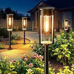 LETMY Solar Pathway Lights Outdoor, Upgraded 8 Pack Solar Lights Outdoor, IP65 Waterproof Auto On/Off Solar Landscape Path Lights Outdoor Solar Lights for Yard Outside Garden Lawn Walkway Driveway-image-33
