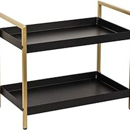 BIRDWING 2-Tier Multipurpose Countertop Organizer Rack – Golden-Black Dual-Layer Shelf for Kitchen, Bathroom, or Vanity Use – Ideal for Spices, Cosmetics & Toiletries (Golden-Black)-image-84