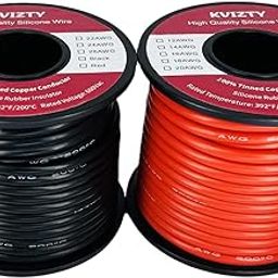 KVIZTY Flexible 12 AWG Silicone Stranded Wire 50ft (25ft Black + 25ft Red Spools) Primary 12 Gauge Wire Tinned Copper Conductor, 200℃ High Temp 12AWG Automotive Wire-4