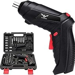 JIGUOOR Electric Screwdriver, 3.6V 1300mAh Cordless, 44pcs Bit Set, LED Light, Flexible Shaft, Micro USB, Carrying Case, Ideal for Home Projects-image-35
