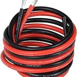 BNTECHGO 12 Gauge Silicone Wire 20 feet [10 ft Black And 10 ft Red] Soft and Flexible High Temperature Resistant 12 AWG Silicone Wire 800 Strands of copper wire-12