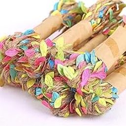 Decorative Jute Twine Rope with Colourful Leaf Design, 10m Length, Pack of 3, Multi Colour-image-46