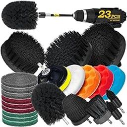 INOBECK 23Pack Drill Brush Attachments Set, Black, Scrub Pads & Sponge, Power Scrubber Brush with Extend Long Attachment All Purpose Clean for Grout, Tiles, Sinks, Bathtub, Bathroom, Kitchen & Auto-image-16