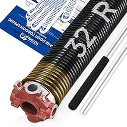 YoToolGDS Right Hand Wind（Red Cone）2" Garage Door Torsion Spring with Non-Slip Winding Bars & Gloves, High Precision Electrophoresis Black Coated, for Replacement, MIN 16,000 Cycles (0.250x2''x32'')-image-64