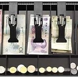 MATSON Cash Box with Money Tray, Money Box with Cash Tray, Cashier Drawer Box with Coin Slot, Cash Box with 5 Bills 4 Coins for Petty Cash Money Storage Box (5 Slot)-image-30