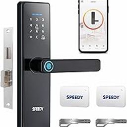 Speedy WiFi Enabled Smart Door Lock for Main Door | Biometric, 2 Emergency Keys |2-Year Warranty & Free Installation | Door Thickness Should be Between: 30-60mm-picture-23