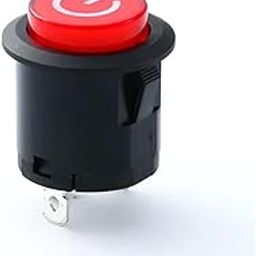 CentIoT - Illuminated LED SPST ON/OFF Circular Push Button self-locking Switch - 22MM 3Pin latching (Red)-46