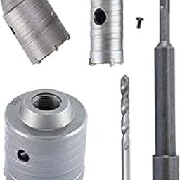 Inditrust New 30mm 50mm 65mm SDS Plus Shank Concrete Hole Saw set Cutter with 200mm rod cement Stone Wall Punch Reamer Air Conditioner Punch Hollow Drill Bit-10