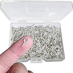 300PCS Small Screw Eye Pins,10 x 5mm Eye pins Hooks,Mini Screw Eye Pin Peg for Arts & Crafts Projects,Self Tapping Screws Hooks Ring for Cork Top Bottles & Charm Bead & DIY Jewelry Making (Silver)-image-3