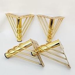 ARQUIN Furniture Legs, Gold Metal Geometric Cabinet Levelers, Adjustable Replacement Legs for Sofa, Couch, Chair, Coffee Table with Rubber Grip (Triangle Sofa Legs)-image-28