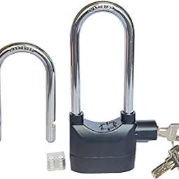 Long Cross Beam 110dB Alarm Padlock with 3 Keys | Anti-Theft Security Lock for Bike, Door, Gate & Motorcycle | Motion Sensor Alarm System | Heat Hardened Rustproof Lock Body with 6pc AG13 Batteries-34