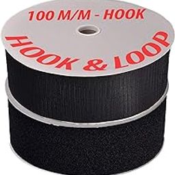 Black Colour Hook and Loop Tape Fastener (100 mm Width x 25 Mtrs)-52