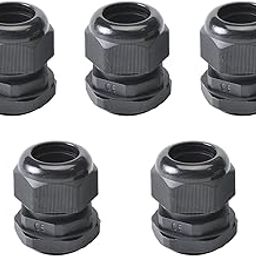 Bettomshin 5Pcs Plastic PG25 Cable Gland Waterproof Cable Glands Joints Adjustable Connector Black for 16-21mm Dia Cable-image-90