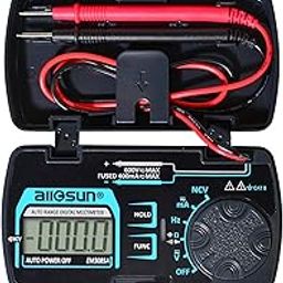 allsun Auto Ranging Pocket Tiny Digital Multimeter, Mini Electrical Travel Meter AC/DC Ohm Volt NCV Amp Capacitance Frequency Diode Continuity-image-22