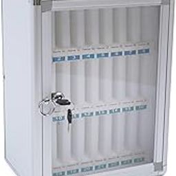 oddpod™ 24-Slot Medium Aluminum Alloy Storage Box for Mobile Phones with Pocket & Transparent door/Table top & Wall Mount Safe Locker Cabinet for Cell Phones for Office, Classroom, Gym-13