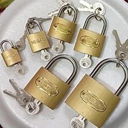 Rajput World Store Meibao Brass Padlock Set with Keys, 6-Piece Security Locks, Mixed Sizes-image-45