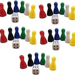 ATORSE Toy 30Pcs Chessman Chess Pieces and 5 Dice Board Game Accessories Children Toys -Toys & Hobbies-Games-Board & Traditional Games-Contemporary Manufacture-image-86
