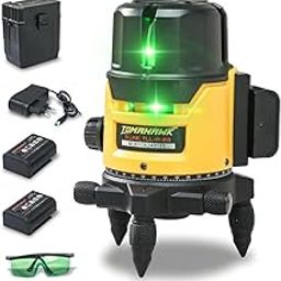 TOMAHAWK® Plastic Professional 2-Line 3D Line Laser Cross Self Leveling Laser Level Machine, Horizontal and Vertical Green Line-69