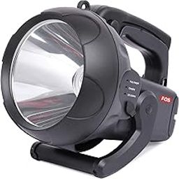 FOS LED Search Light 15W With 10400 mAh Lithium-Ion Battery (Range Up To 1 Km.) 5 Modes Rechargeable Handheld Torch - 1 Year Warranty - NABL And BIS Certified,Grey-18