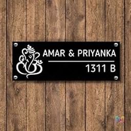 Customized House, Room Number Plate | Black Acrylic Number Plate With White2 Pvc Sticker | Installation Type: Double Side Tape On Backside Of The Acrylic Plate-image-13