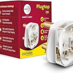Wipro Northwest 16 Amp 3-Pin Plug Top with Solid Brass Pins and an Indicator | Suitable for AC, Geyser, Microwave etc.| Made of FR Grade Polycarbonate (Pack of 1, White)-9