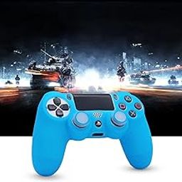 Silicone Case Cover for PS4 Controller Grips, Luminous Glow in Dark Night for PlayStation 4 DualShock Video Game Joysticks Protector Skin Anti-Slip Gamepad Protector with 2pcs Thumb Caps Free (Blue)-16
