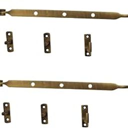 Adonai Hardware 10.5""Jerahmeel" Solid Brass Heavy Duty Window Latch Lock Casement Stay, Easy to Install, Window Hardware Accessories Fittings (Supplied as 2 Pieces per Pack) - Antique Brass-image-20