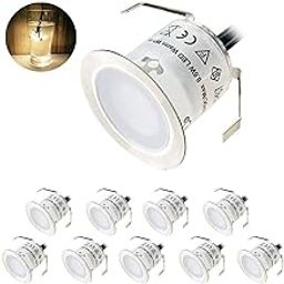 CLUB BOLLYWOOD® 10Pcs LED Deck Light IP67 Waterproof Outdoor Lamp for Garden Landscape Decor Warm White | Outdoor Lighting | Landscape & Walkway Lights|10 LED Decking Lights (UK Adapter)-image-64