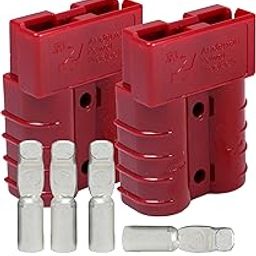 Anderson Power Products SB50 Connector Kit, 50 Amps, Red Housing, w/ 6 AWG Contact AWG Contact, 6331G1 (1 Pair)-picture-2