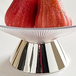 Pedestal Bowl Home Decor Elegant Fruit Plate for Restaurant Countertop Hotel L Clear-image-87