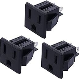 weideer 3Pcs 3 Pins US Power Socket Plug Panel AC 15A 125V Panel Mount Outlet Industrial Plug Female Connectors Adapter K-019-18