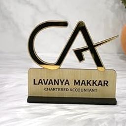 Gift Me Bazar Personalized Chartered Accountant CA Office Desk Name Plate Customized With Name | Best Gift For CA | CA Name Plate For Office & Home-14