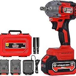 JPT Pro Series Cordless Fixed Square Impact Wrench 1/2 Inch Impact Gun,421 Ft-Lbs(570N.M)Max Torque 4.0Ah Li-Ion Battery,21V Brushless Powerfull Impact Driver(With 12 Months Motor Warranty)-9