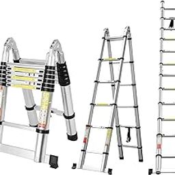 Eleganza 3.2 + 3.2 MTR (21 Feet) Portable & Compact Double Sided Aluminium Telescopic Ladder | EN131 Certified 16-Steps Foldable Multipurpose Step Ladder for Home & Outdooruse-picture-23