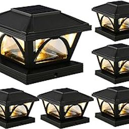 COKUTA Solar Post Cap Lights Outdoor for 4x4 5x5 Vinyl Wood Fence IP65 Waterproof, Brighter Deck Post Light Solar Powered for Yards Garden Patio Backyard Outside, 6 Pack-image-56