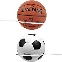 Q1 Beads 2 Pcs Stainless Steel Wall Mount Sports Ball Stand Holder for Home & Display (Chrome),Steel,Hanging Shelves-30