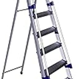 PARASNATH 6 Step Railing Maple Ladder Blue Silver Colour Step Ladder Mild Steel Ladder with Aluminium Steps Ladder for Home - Made in India-image-56