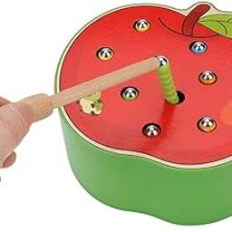Fruit Shape Catch Insects Game Toy, Preschool Toys, Strawberry Safe for Promote Physical for Inspire Imagination Toddler Gift Baby Gift(Apple)-picture-20