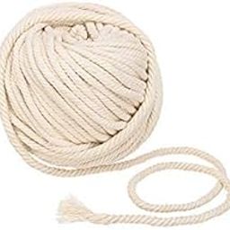 Bhavya Enterprises 50 Meters, 6mm Natural Off White Cotton Twisted Cord Braided Rope Craft Macrame String Wire DIY Crafts-image-62
