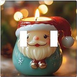 merry christmas candle - Decorative Light Switch Covers Toggle Wall Plate Decorative Switchcover Electrical Switchplate,4.6x4.6 IN-image-39