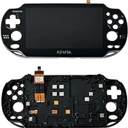 Partsatoz Black LCD Display Touch Screen Digitizer Glass Assembly with Bezel Replacement for PlayStation PS Vita PSV 1000 1001 PCH-1001 PCH-1101-21
