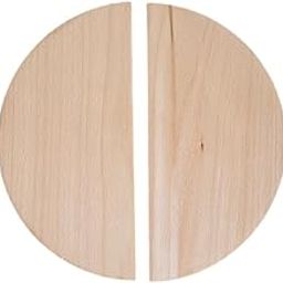 CURIOFACT Beechwood Door Handles, Round Deisgn, Wardrobe Handles, Pair of 2 Half Round Handles (Beechwood Handle, 8 inch Dia)-image-20