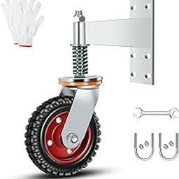8 Inch Heavy Duty Fence Gate Wheel 600lb Capacity for Metal Tube Gates with 360 Degree Rotation Spring Loaded Caster Includes Screws and Screwdriver Durable Wheel for Smooth Gate Operation (Silver)-image-84
