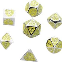 ATORSE Toy 7 Pieces Metal Polyhedral Dice D4 D6 D8 D10 D12 D20 Set Role Play Game H-Toys & Hobbies-Games-Role Playing Games-Dungeons & Dragons-Accessories & Dice-image-1